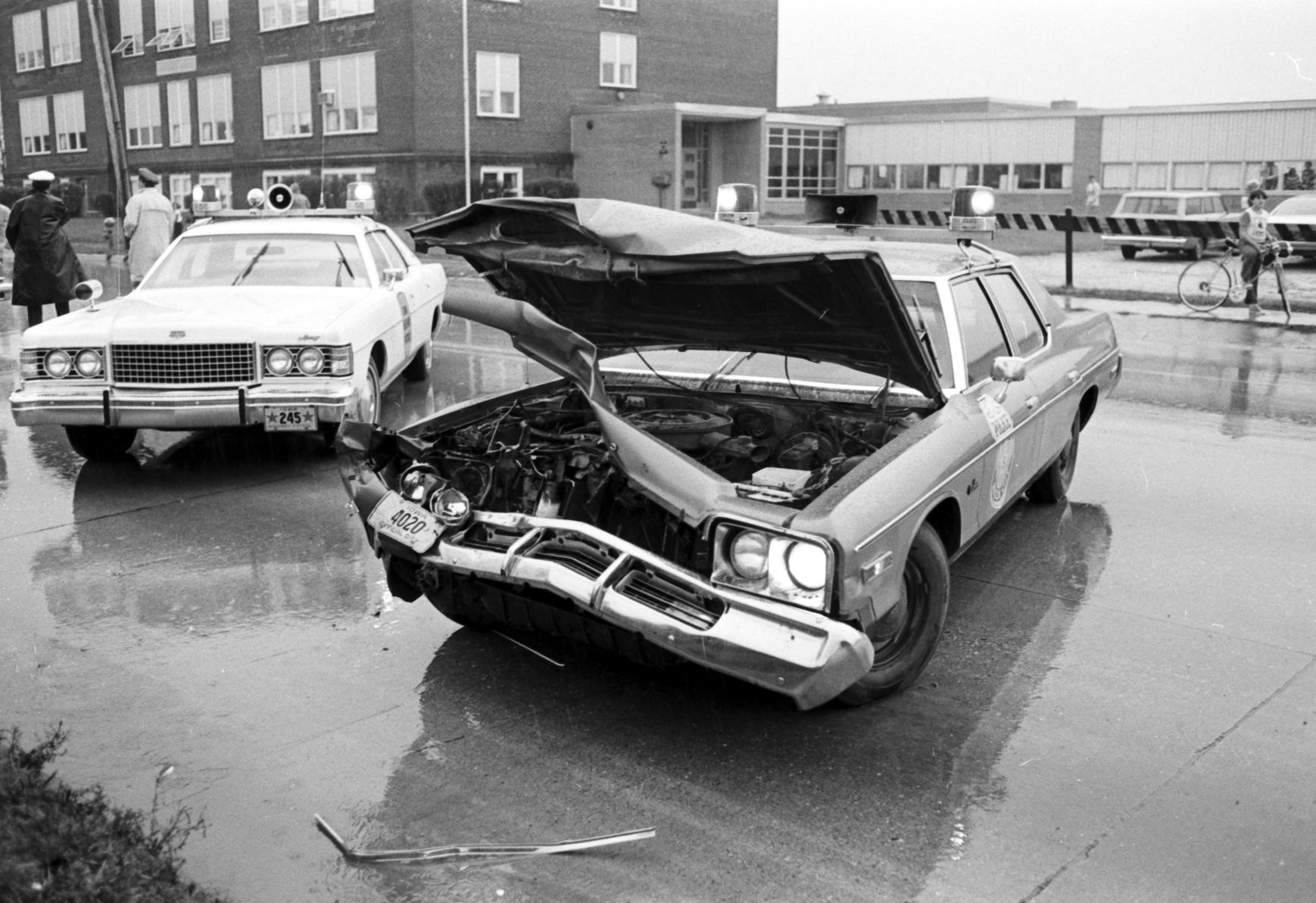 Police car wreck